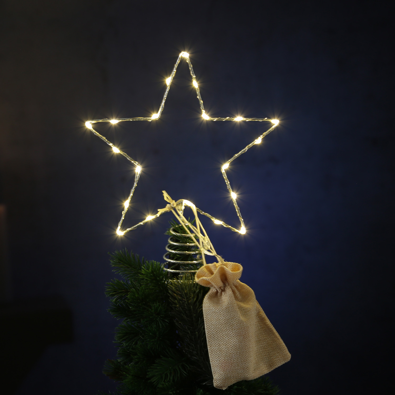 Christbaumspitze - Weihnachtsbaumspitze - Kunststoff - H: 23cm
