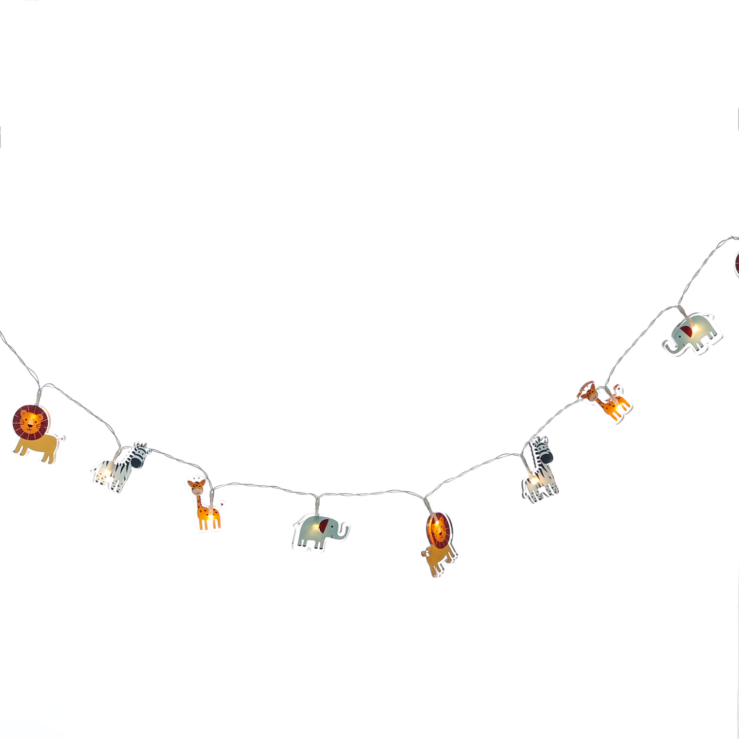 LED Lichterkette ZOO - 10 leuchtende Tiere - Batteriebetrieb - Timer L: 0,9m - für Innen