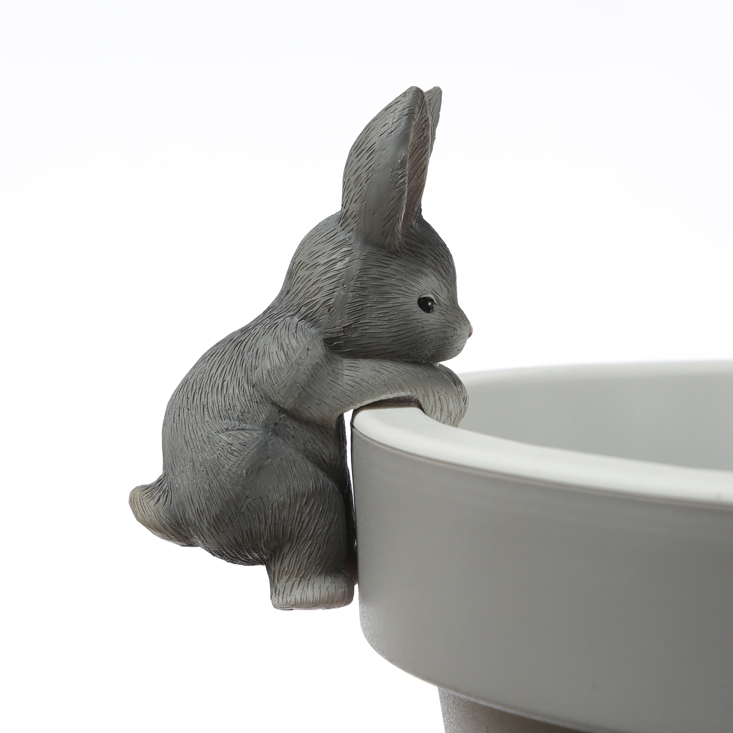 Blumentopfhänger Hase - niedliche Dekofigur als Topfhänger - Tierfigur - Polyresin - H: 11,5cm