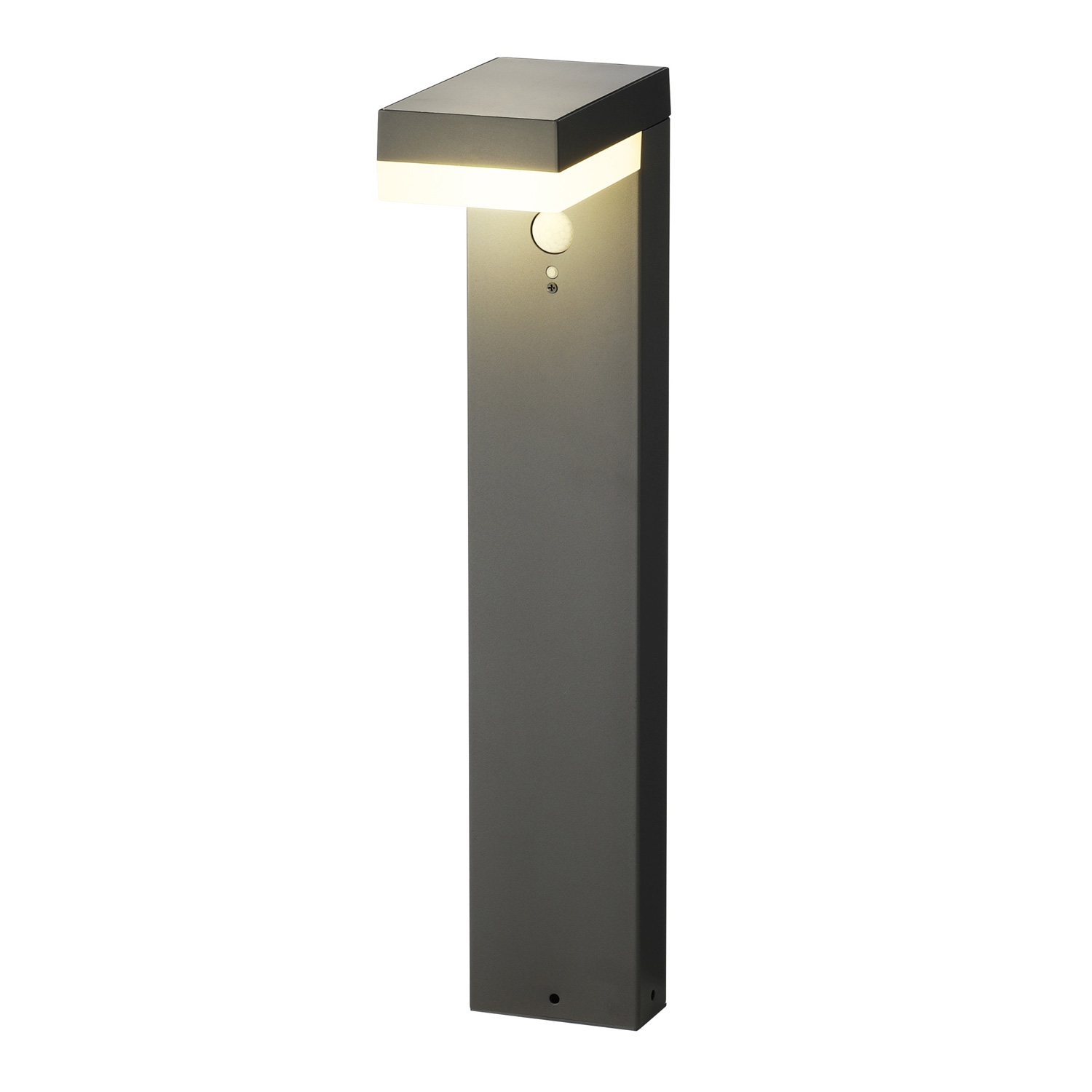 Solar Wegleuchte mit Bewegungssensor - 3 Modi - Premium-Solarfeld - H: 50cm - Aluminium
