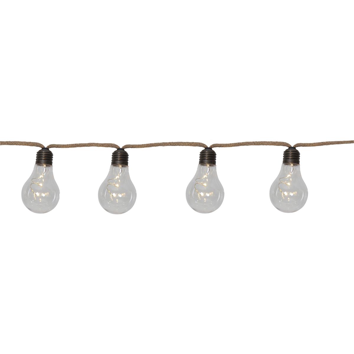 LED Lichterkette "Jutta" - 10 Glühbirnen mit je 3 LED - L: 225cm - Batteriebetrieb - transparent