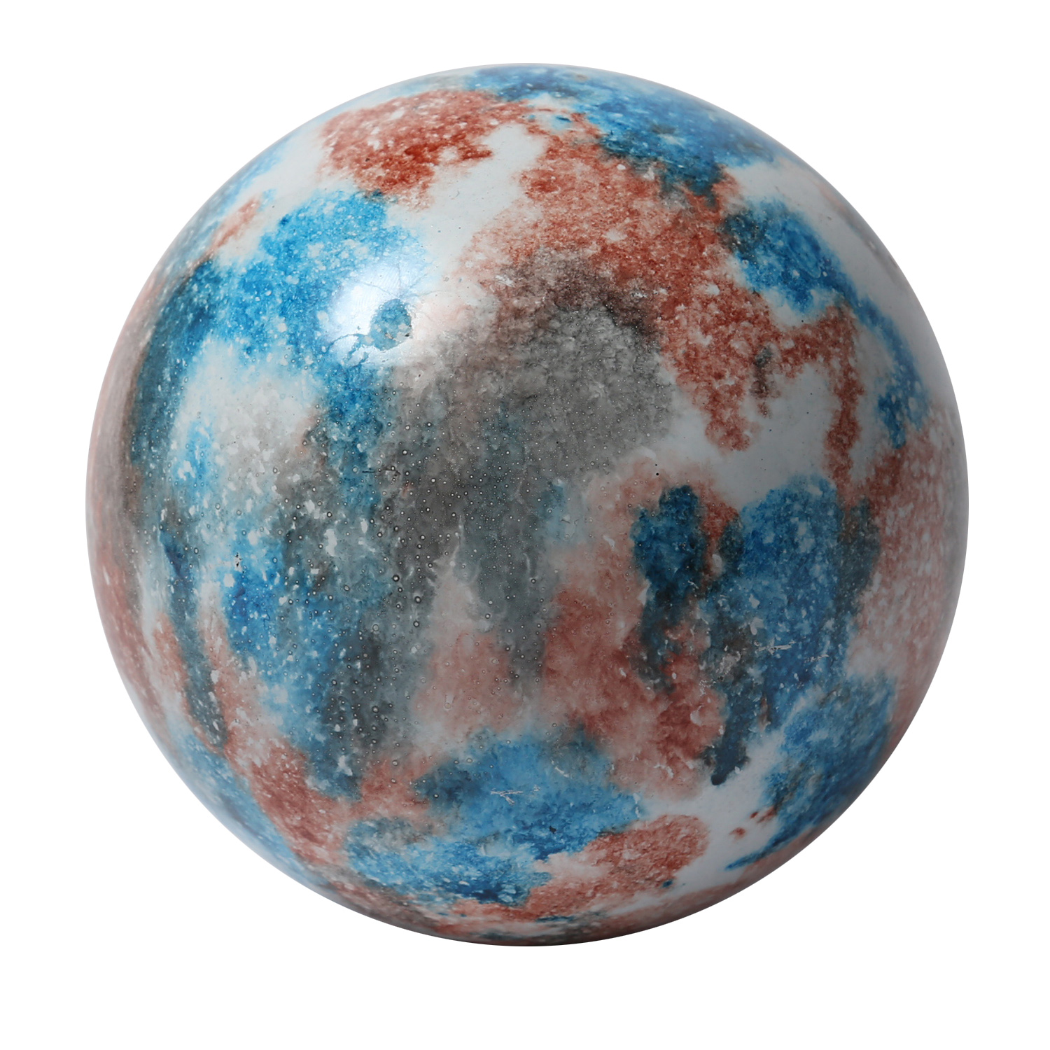 Dekokugel - Edelstahl - Marmoroptik - D: 28cm - grau, blau, rot