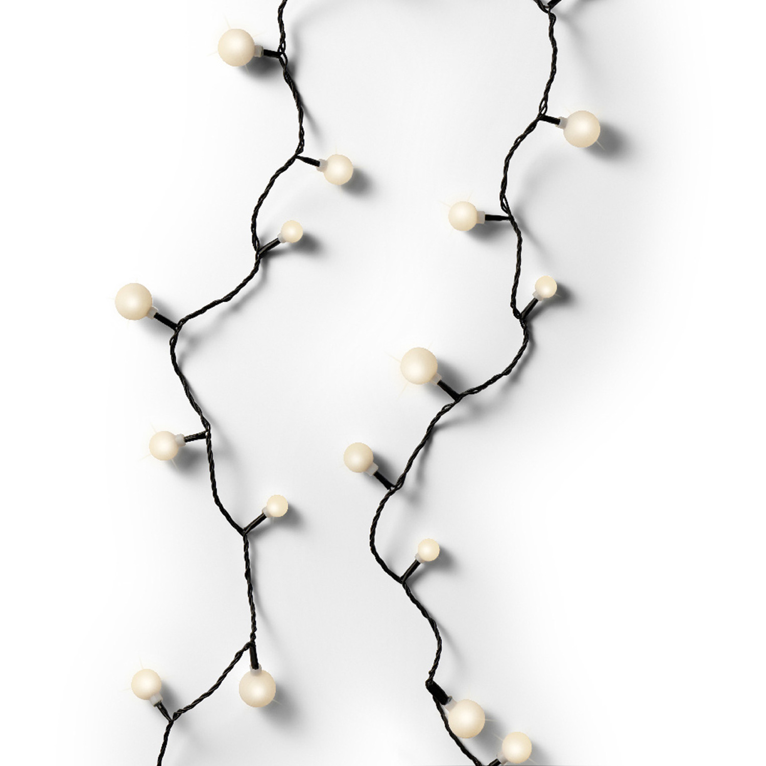 LED Lichterkette BERRY - 240 warmweiße opale Kugeln - 3 unterschiedliche Größen - L: 18m - für Außen