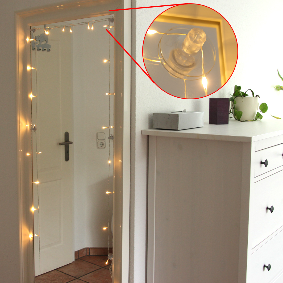 Lichterketten Saugnapf mit Kabelschlitz - 20mm - 20er Set - ideal für Fenster, Möbeln und Fliesen