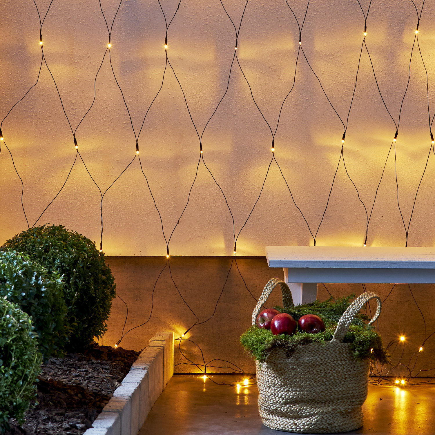 LED Lichternetz - Serie LED - outdoor - 200 ultra warmweiße LED - 3.00m x 3.00m - schwarzes Kabel