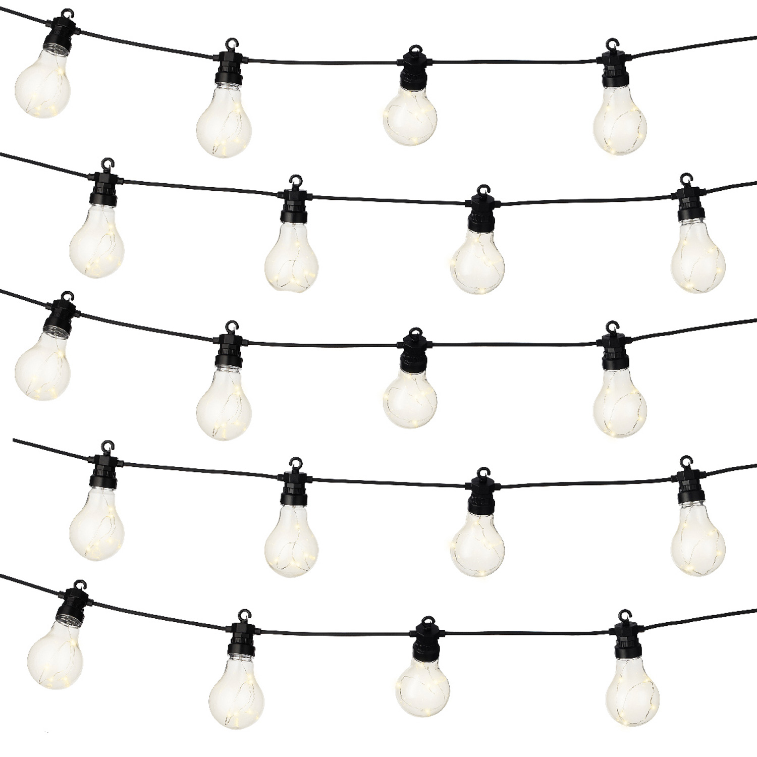 LED Lichterkette GLOW - 20 transparente Glühbirnen - L: 9,5m - koppelbar bis 100 Lichter - für Außen