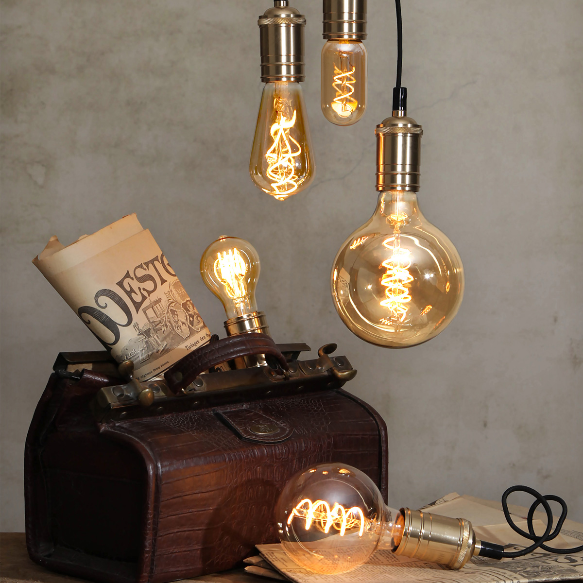Dekoration LED Tropfenlampe "Amber Spiral Filament"- E27- ultra warmweiß 2100K - 155lm - H: 140mm