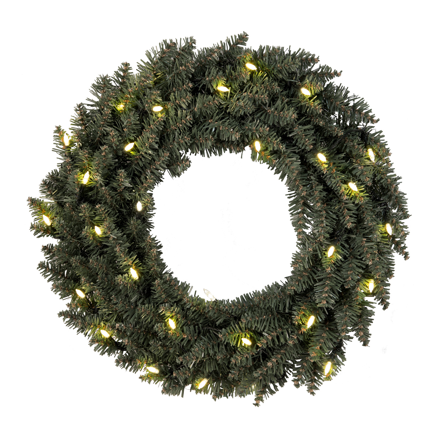 LED-Tannenkranz - 30 warmweiße LED - D. 50cm - beleuchtet - outdoor - Trafo