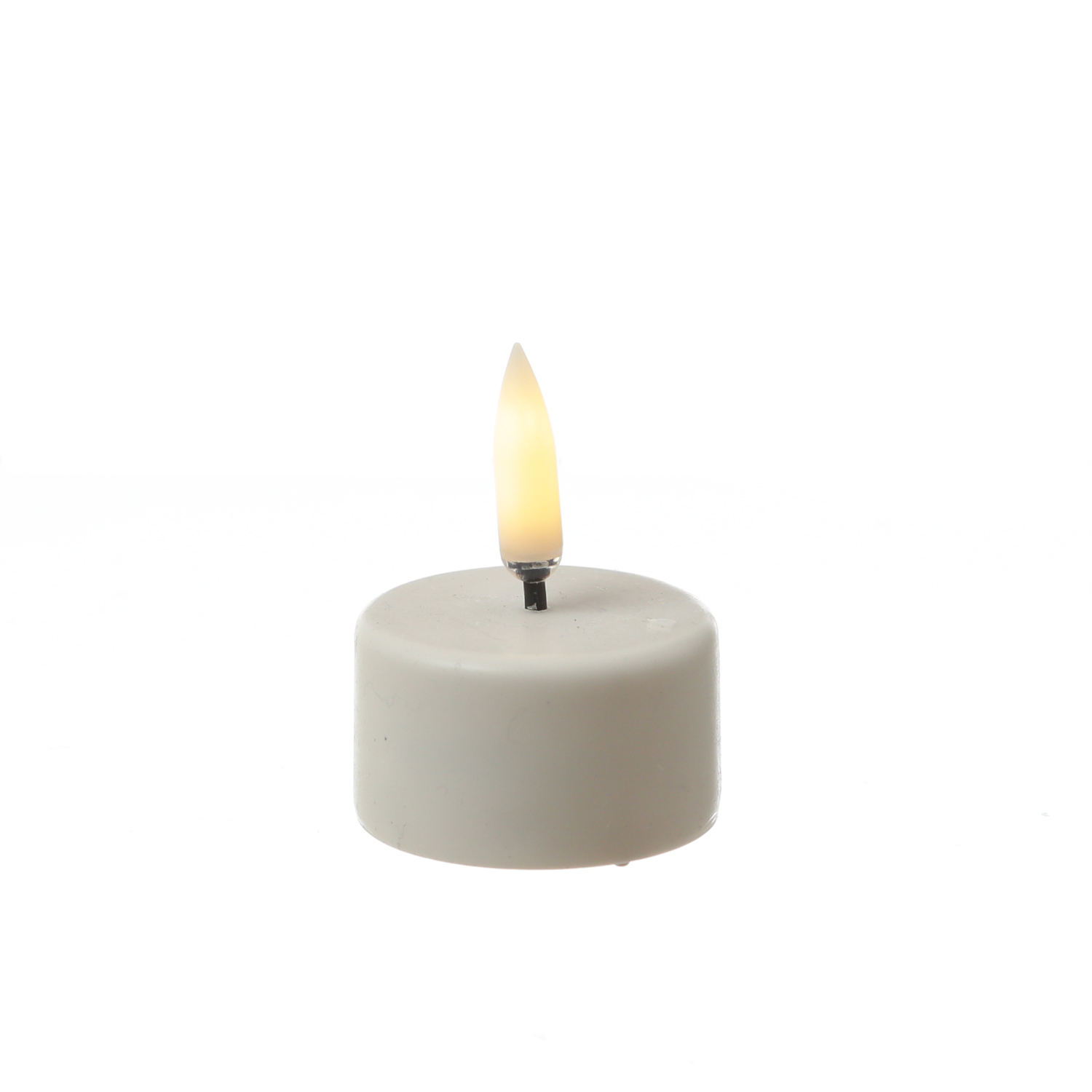 LED Teelicht THEA - realistische 3D Flamme - D: 4cm - Timer - Batteriebetrieb - weiß