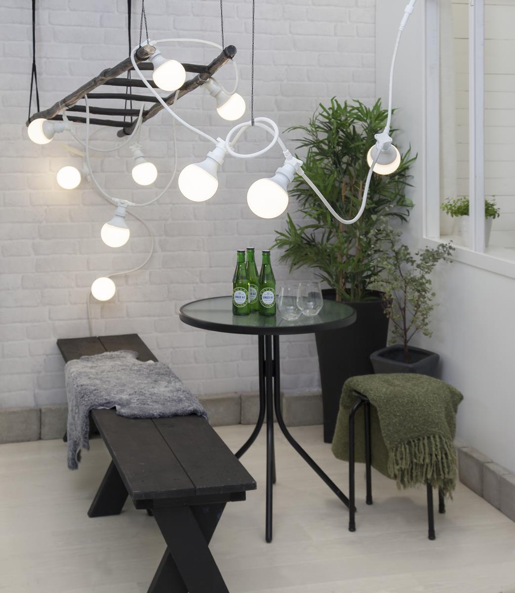 System CONNECTA WHITE - Lichterkette - 10 x E27 - 7,35m - max 2000W/15W/Lampe - IP44
