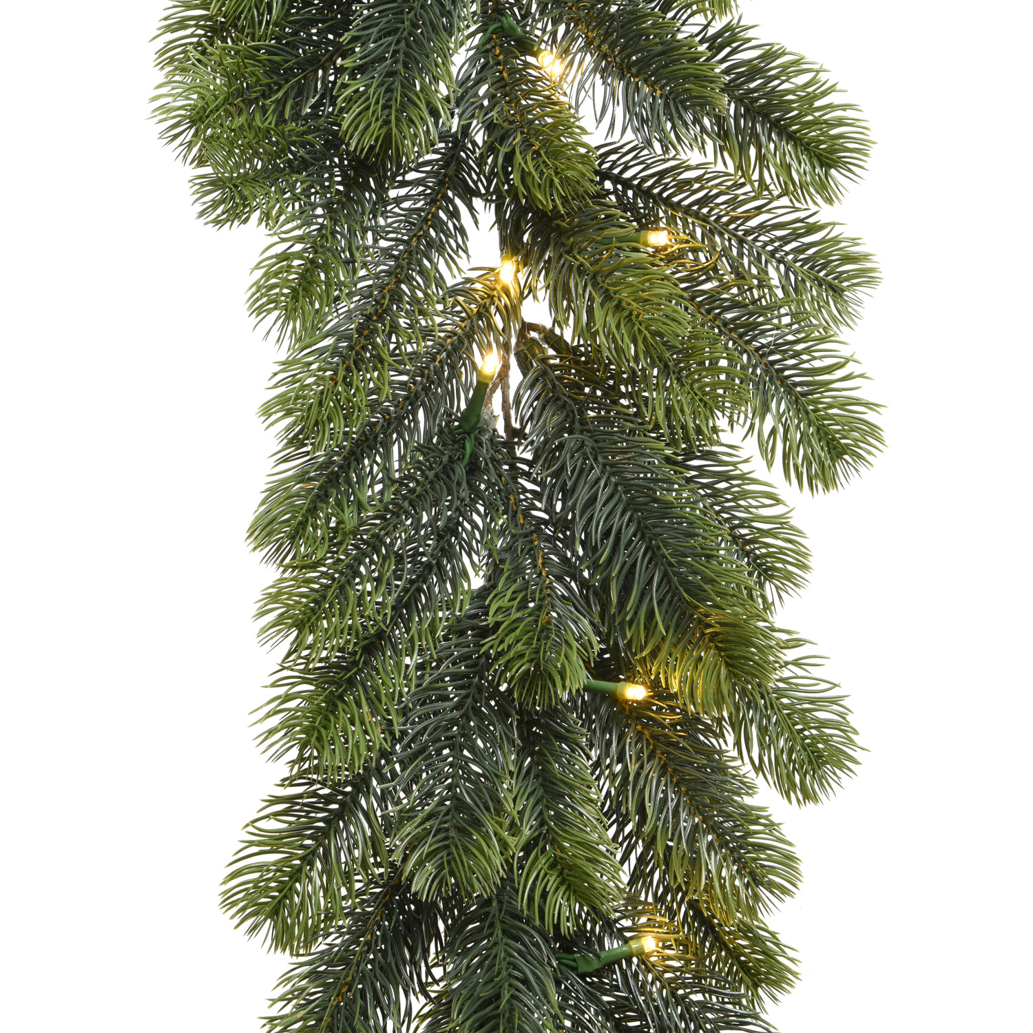 LED Tannengirlande - Weihnachtsgirlande - 35 warmweiße LED - L: 1,8m - Timer - Batterie - grün