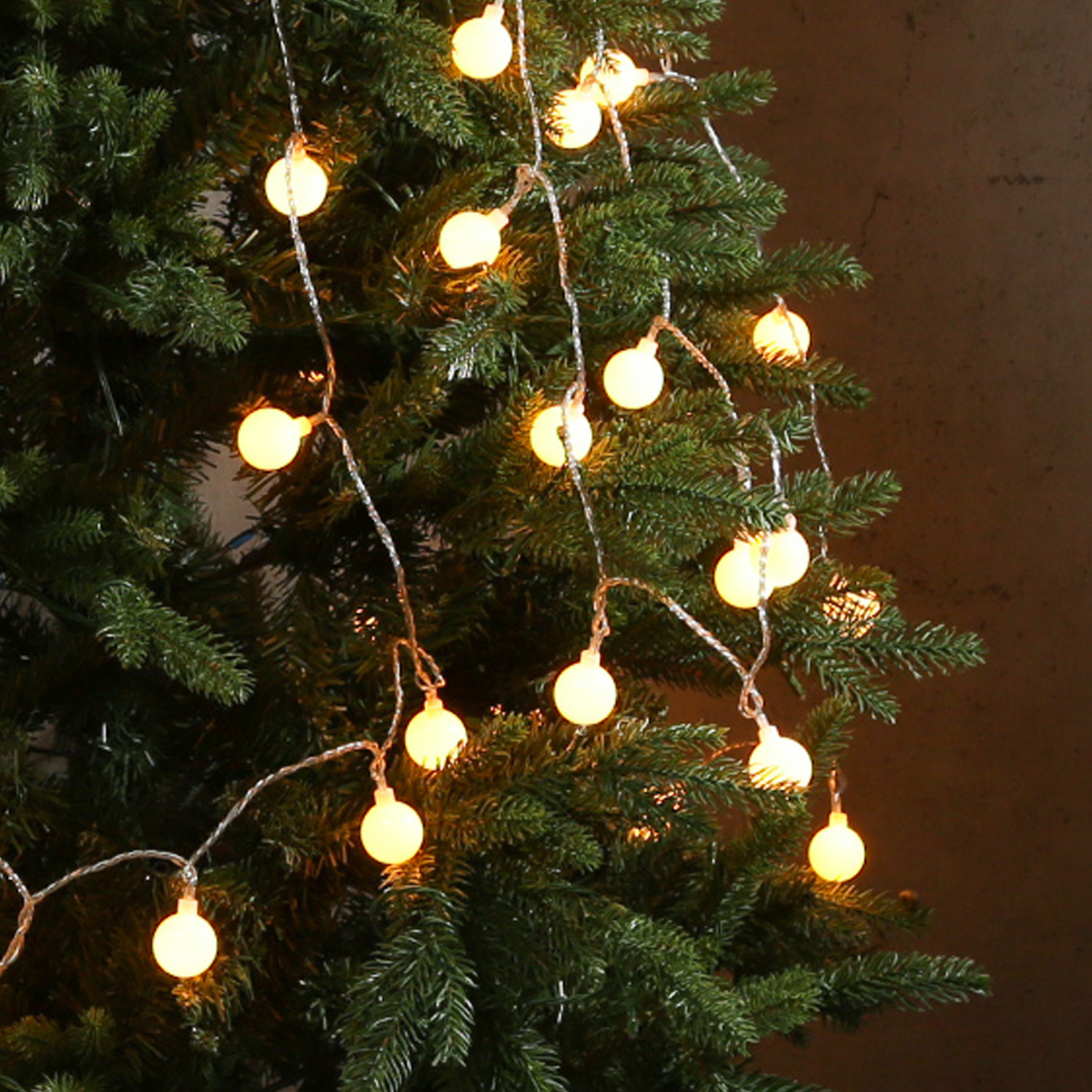 LED Lichterkette BERRY TWINKLE - 30 weiße Kugeln - 8 Funktionen - Timer - L: 2,9m - für Außen