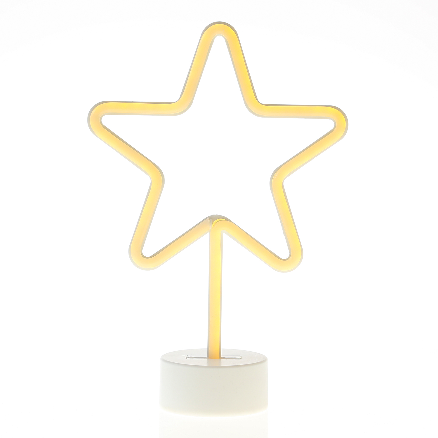 LED NEON Figur STERN - Dekoleuchte - H: 30cm - Batterie oder USB Betrieb - stehend - warmweiß