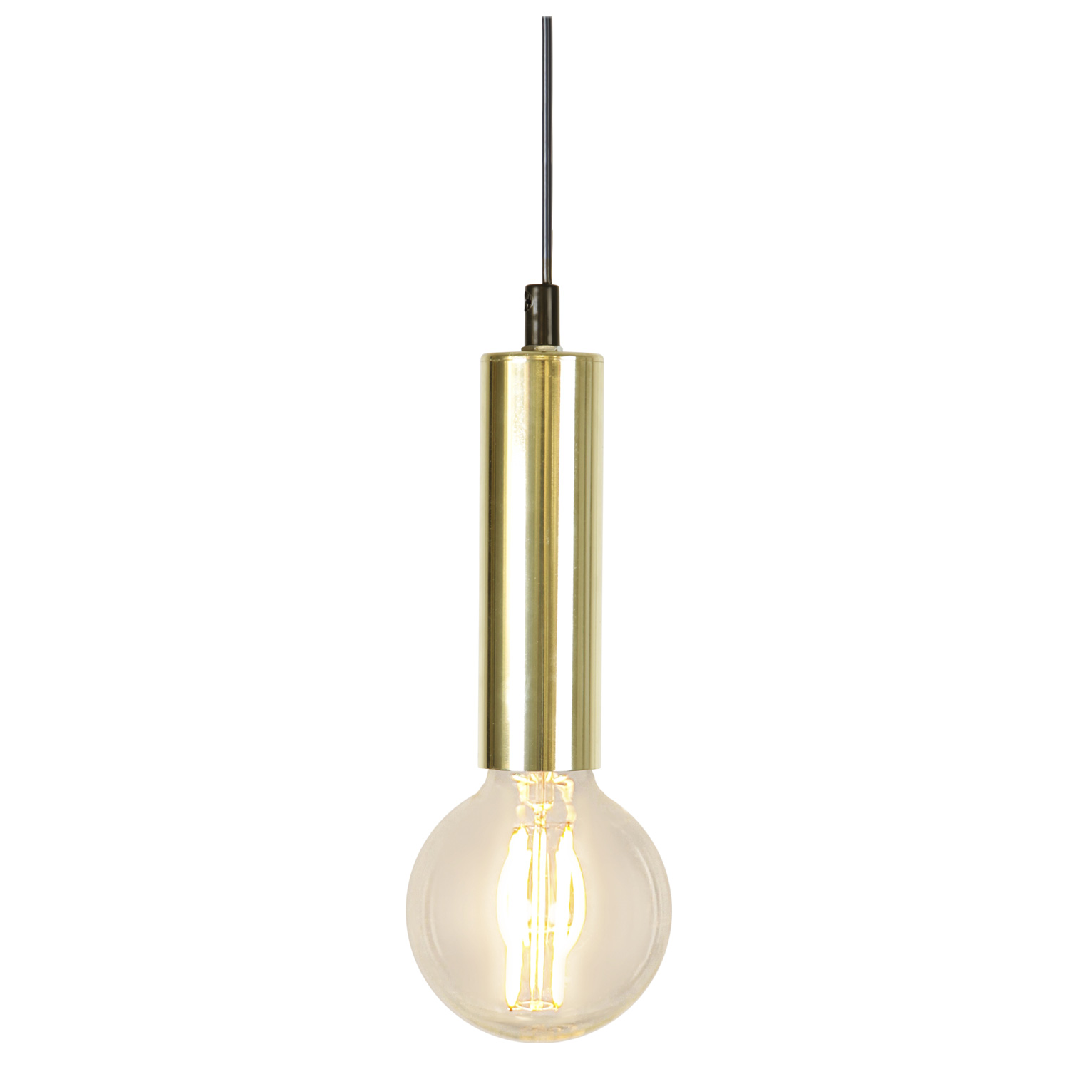 Lampenfassung GLANS - E27 Fassung - Schalter - H: 15cm - hängend - messing
