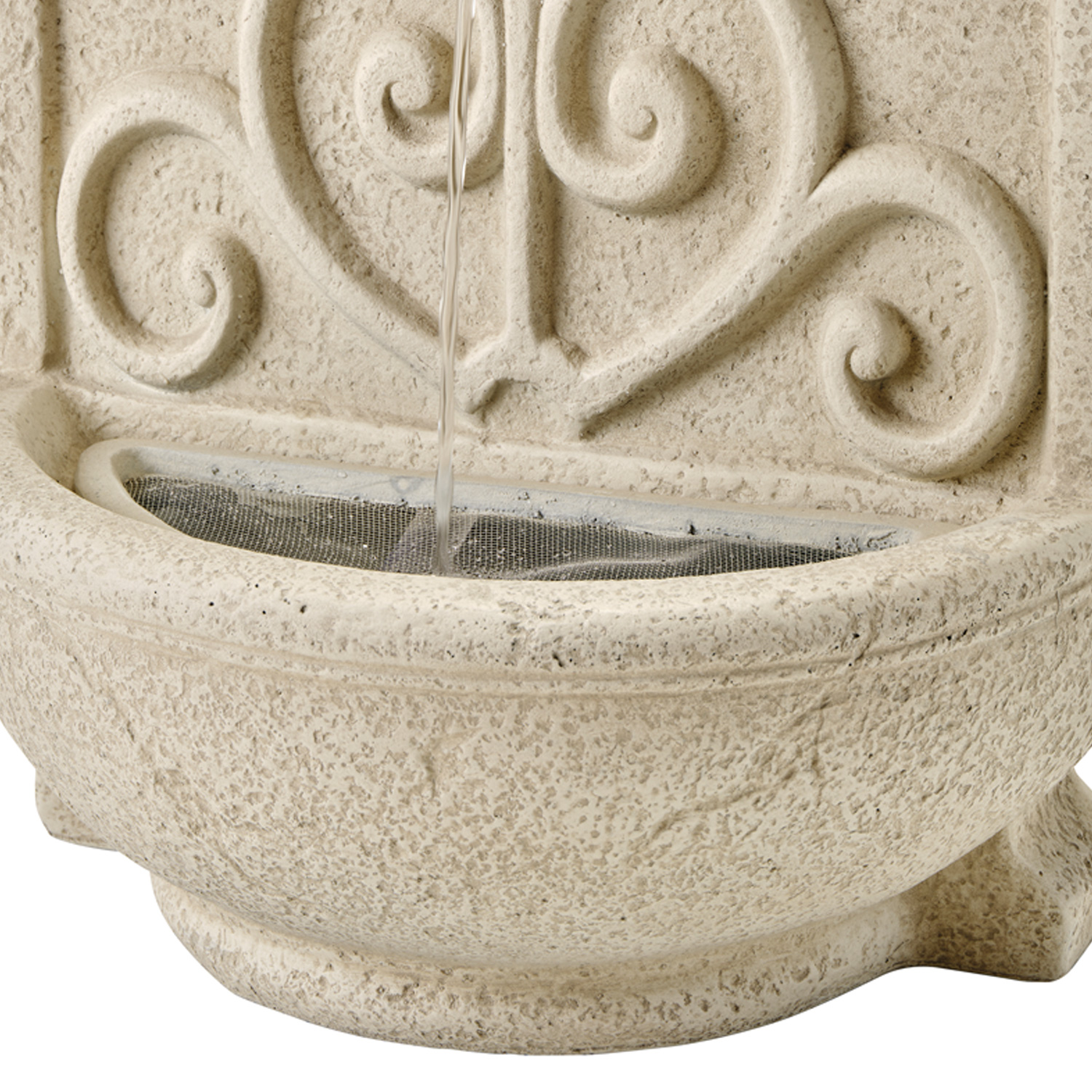Brunnen - Wand- und Standbrunnen - rund - GRC Beton - H: 54cm - Außen - beige