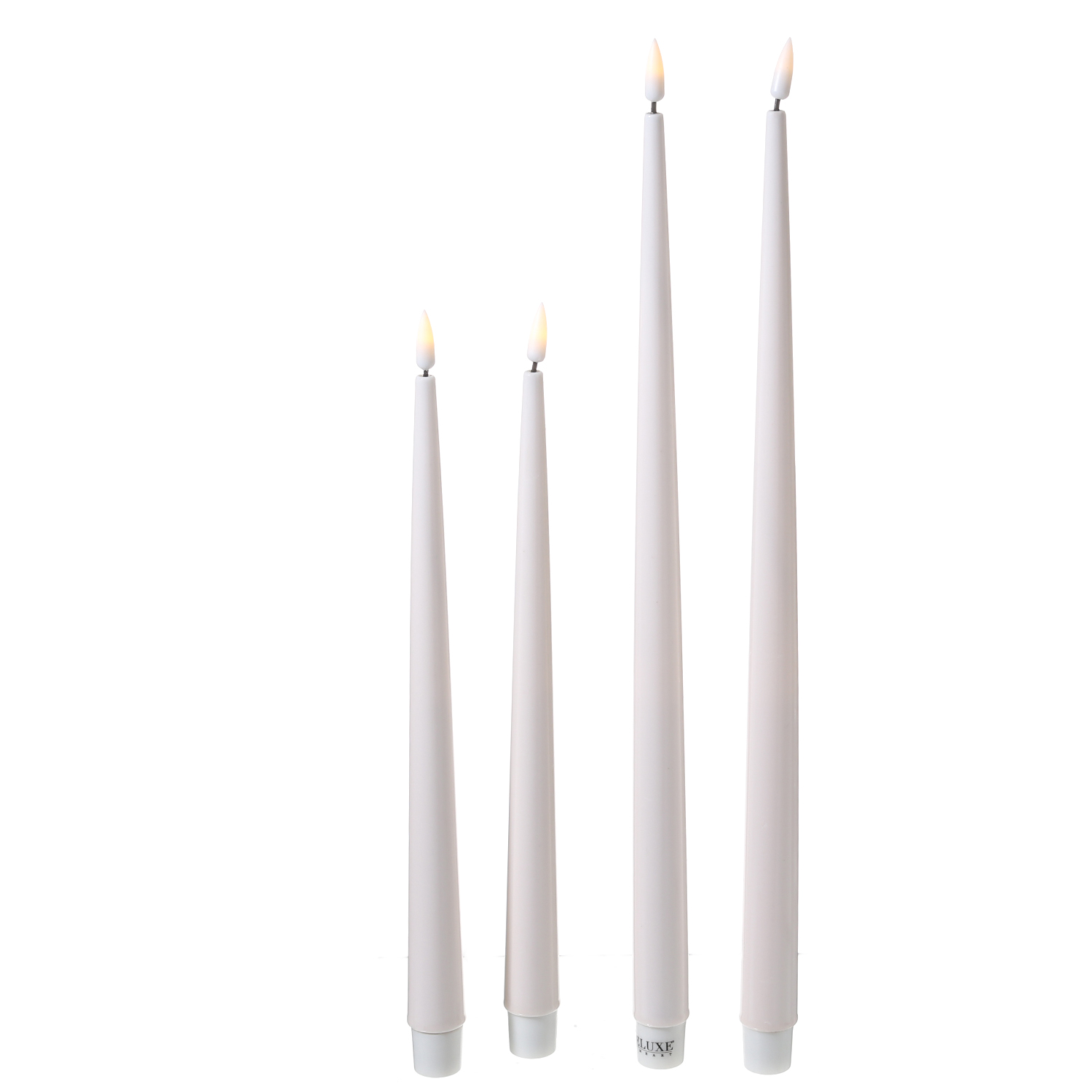 LED Stabkerzen ELLA - Echtwachs - realistische 3D Flamme - H: 38cm - creme - 2 Stück