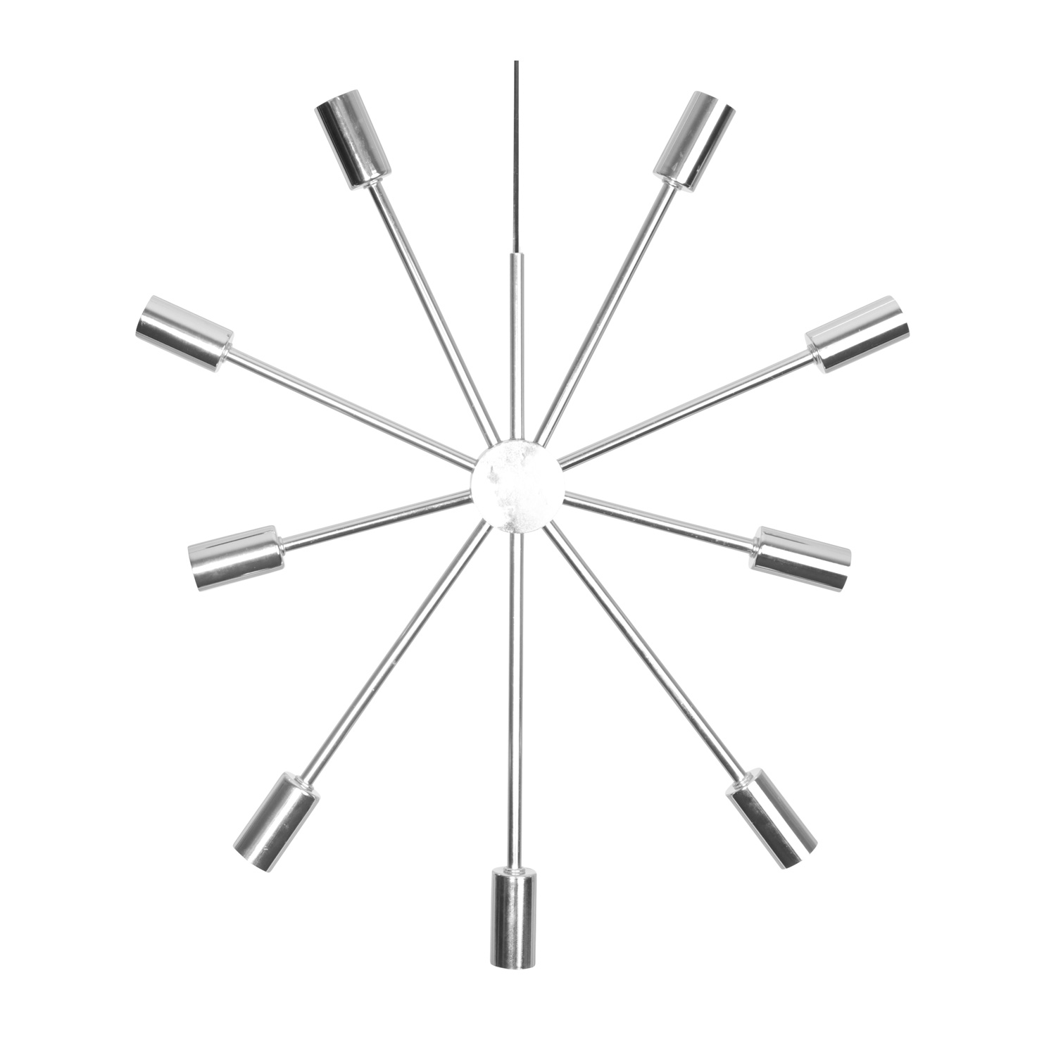 Hängeleuchte/Sternleuchte "PIX" - 9 Sockel - E14 Fassung - H: 56cm, L: 50cm - silber