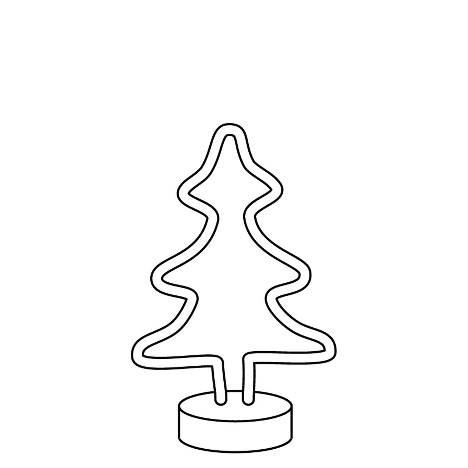 LED NEON Figur TANNENBAUM - Neon Schild - H: 27cm - Batterie oder USB Betrieb - grün