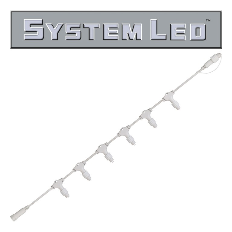 System LED White | Verteiler | koppelbar  | exkl. Trafo | 8-fach | 2.00m