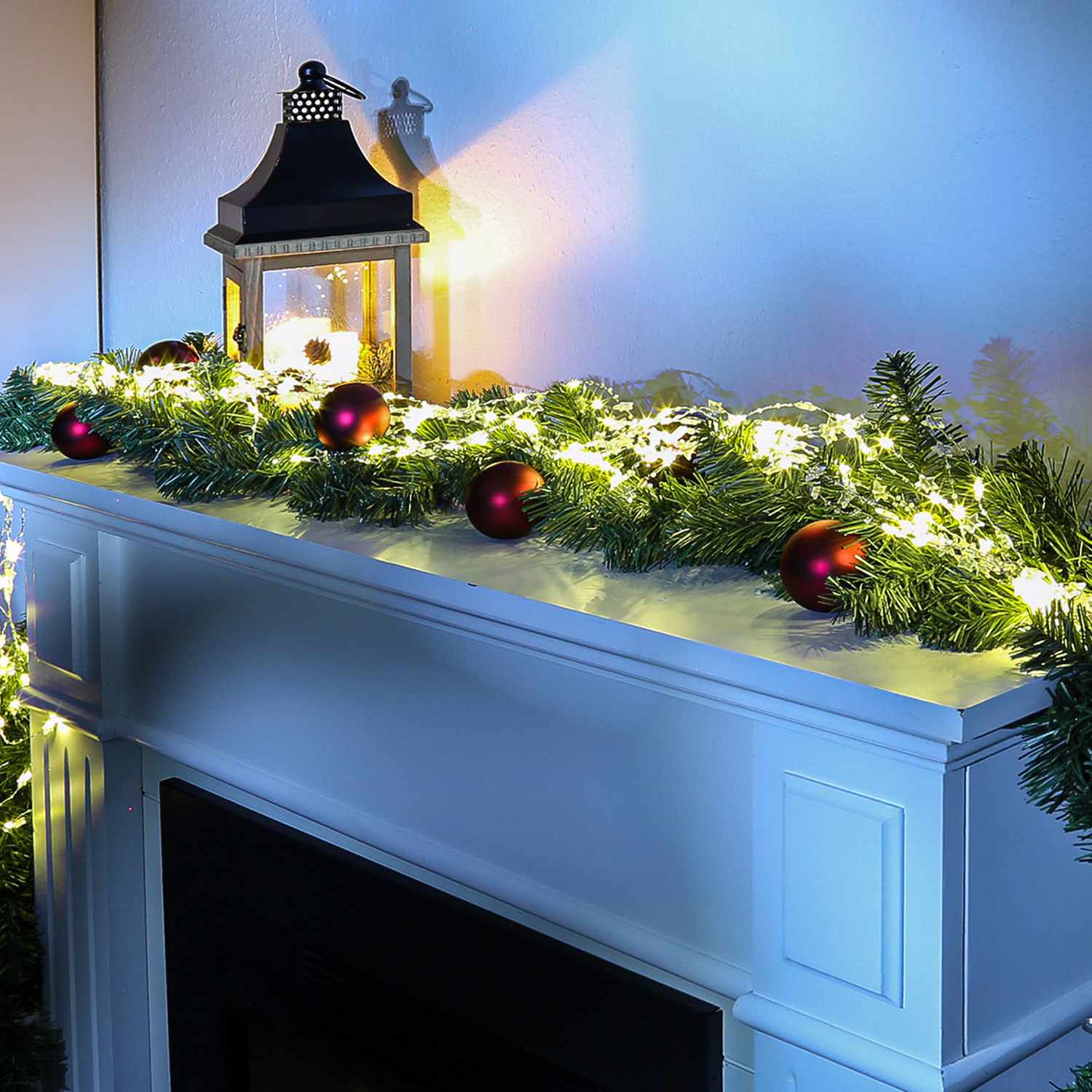 LED Lichterkette STERNE und PERLEN - Lichtbündel - 200 warmweiße LED - 10 Stränge - L: 1,85m - Innen