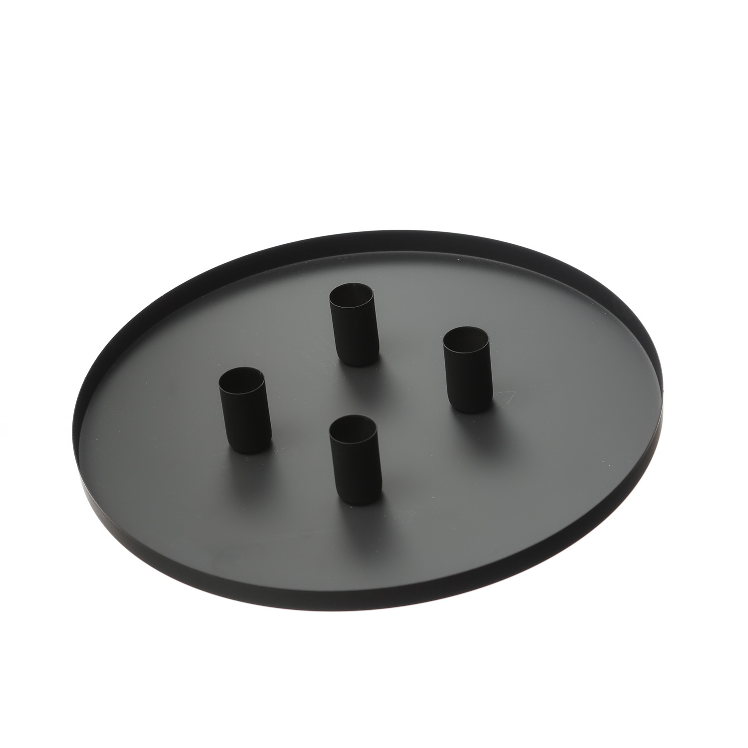 Stabkerzenhalter magnetisch - Kerzenständer für 4 Stabkerzen - Kerzentablett - D: 30cm - schwarz Stabkerzenhalter magnetisch - Kerzenständer für 4 Stabkerzen - Kerzentablett - D: 30cm - schwarz
