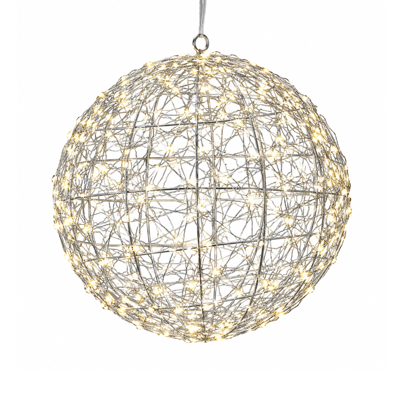LED Drahtkugel - Leuchtkugel - 600 warmweiße LED - Timer - D: 40cm - für Innen/Außen