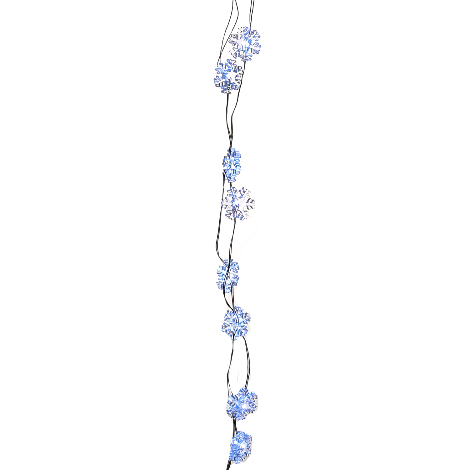 LED Drahtlichterkette Eisblume - 40 kaltweiße LED - L: 1,95m - Timer - Batterie - silber/transparent
