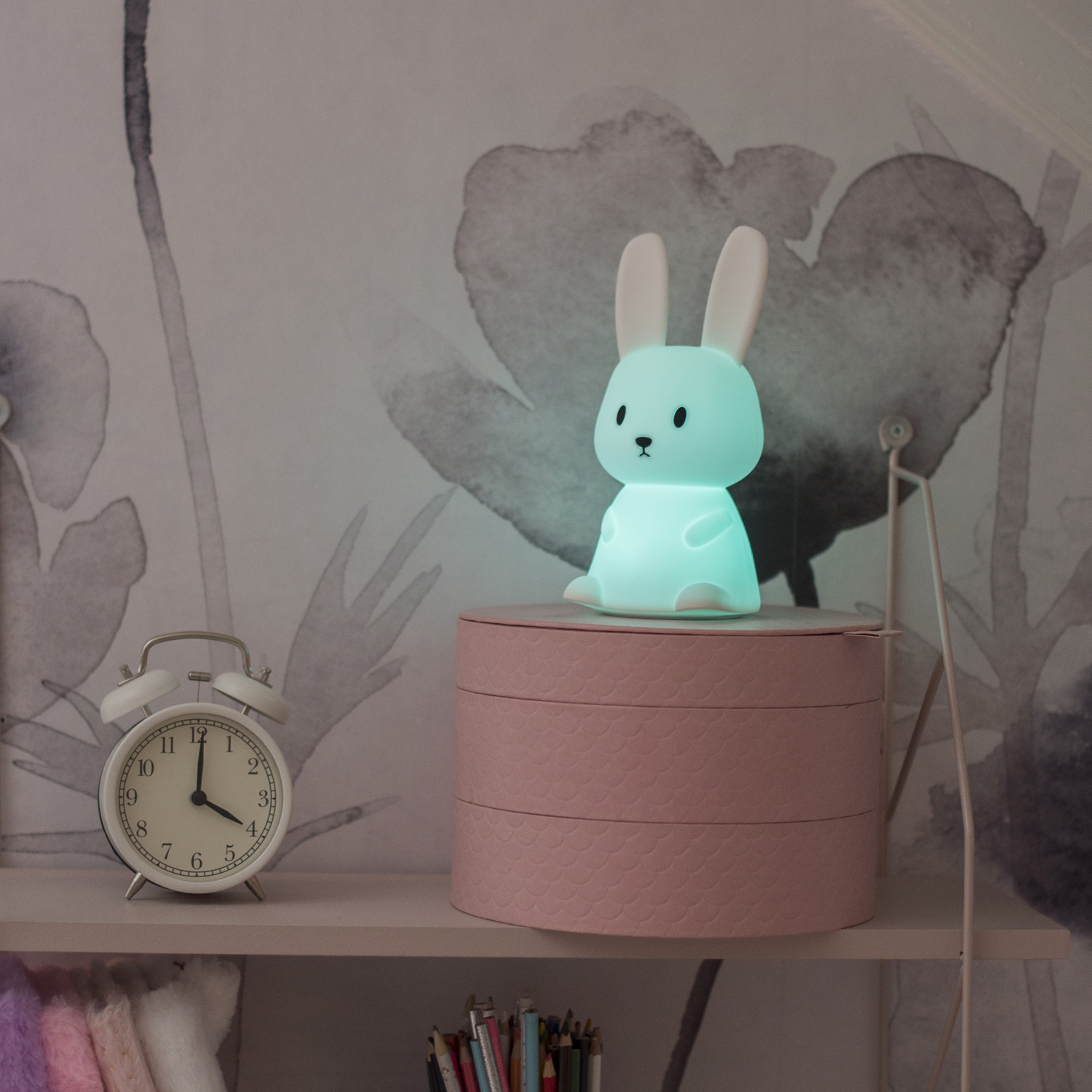 LED Nachtlicht Hase STUPSI - Einschlaflicht - H: 20cm - Warmweiß/Farbwechsel - Batteriebetrieb
