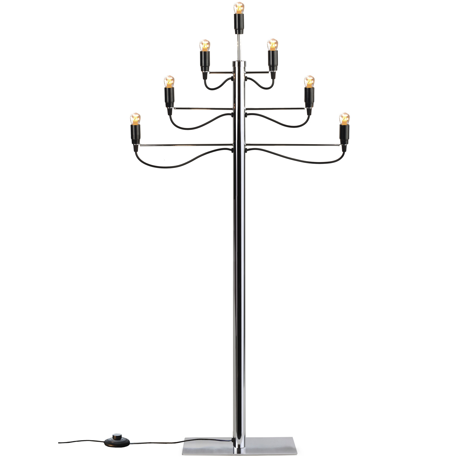 Fensterleuchter "Milano" - H: 120cm, L: 60cm - 7armig - E14 Fassung - chrom