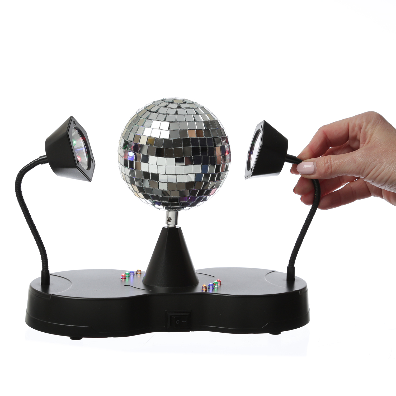 Spiegelkugel Base FLOWERPOWER mit Schwanenhals Spots USB