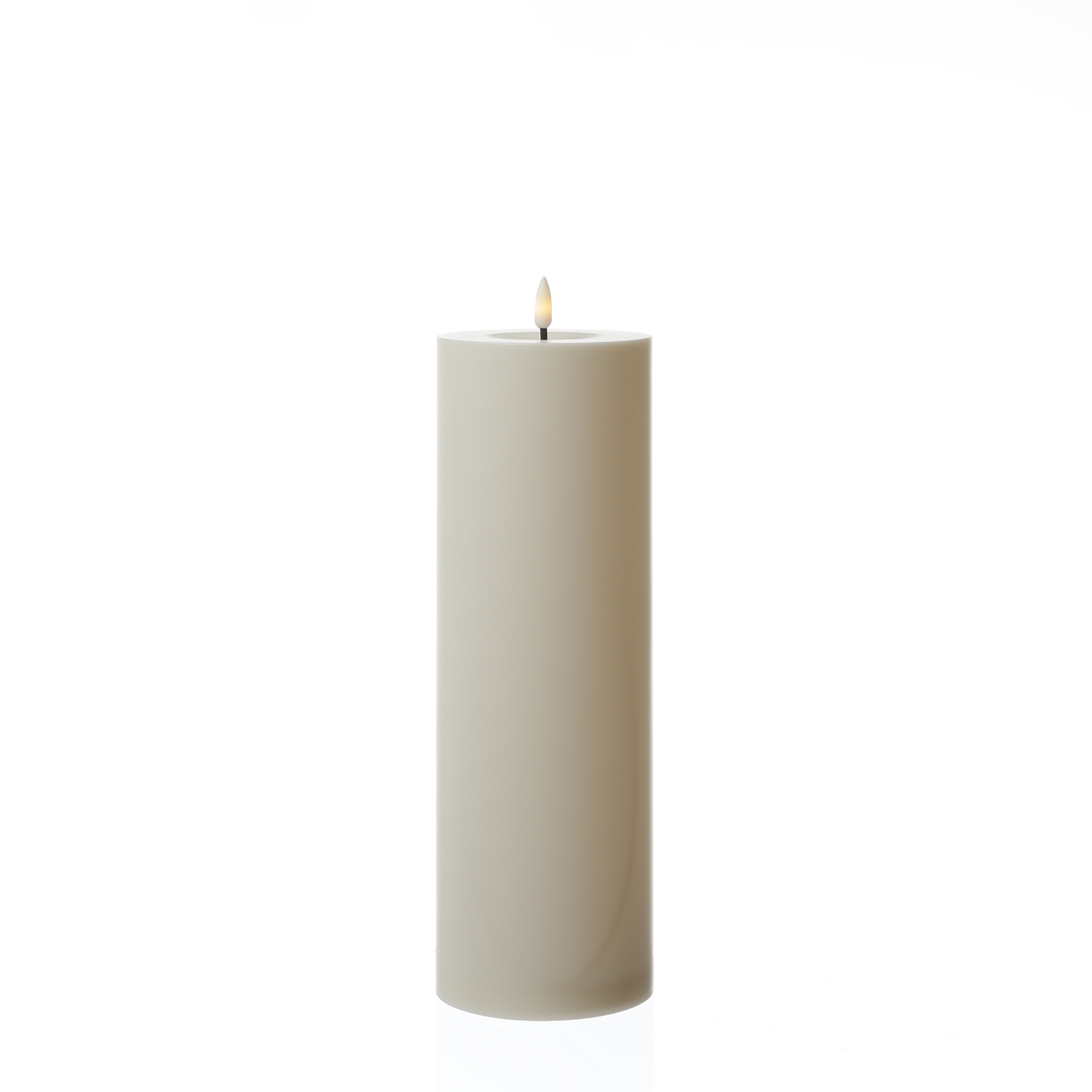 XXL LED Kerze - Outdoorkerze - H: 32,5cm/D: 10cm - Timer/Sensor - für Innen/Außen - weiß