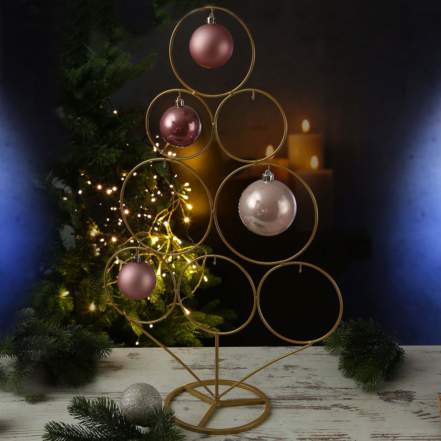 Dekobaum Aufsteller für Christbaumkugeln/Weihnachtsbaumschmuck - Metall - H: 58cm - gold Dekobaum Aufsteller für Christbaumkugeln/Weihnachtsbaumschmuck - Metall - H: 58cm - gold