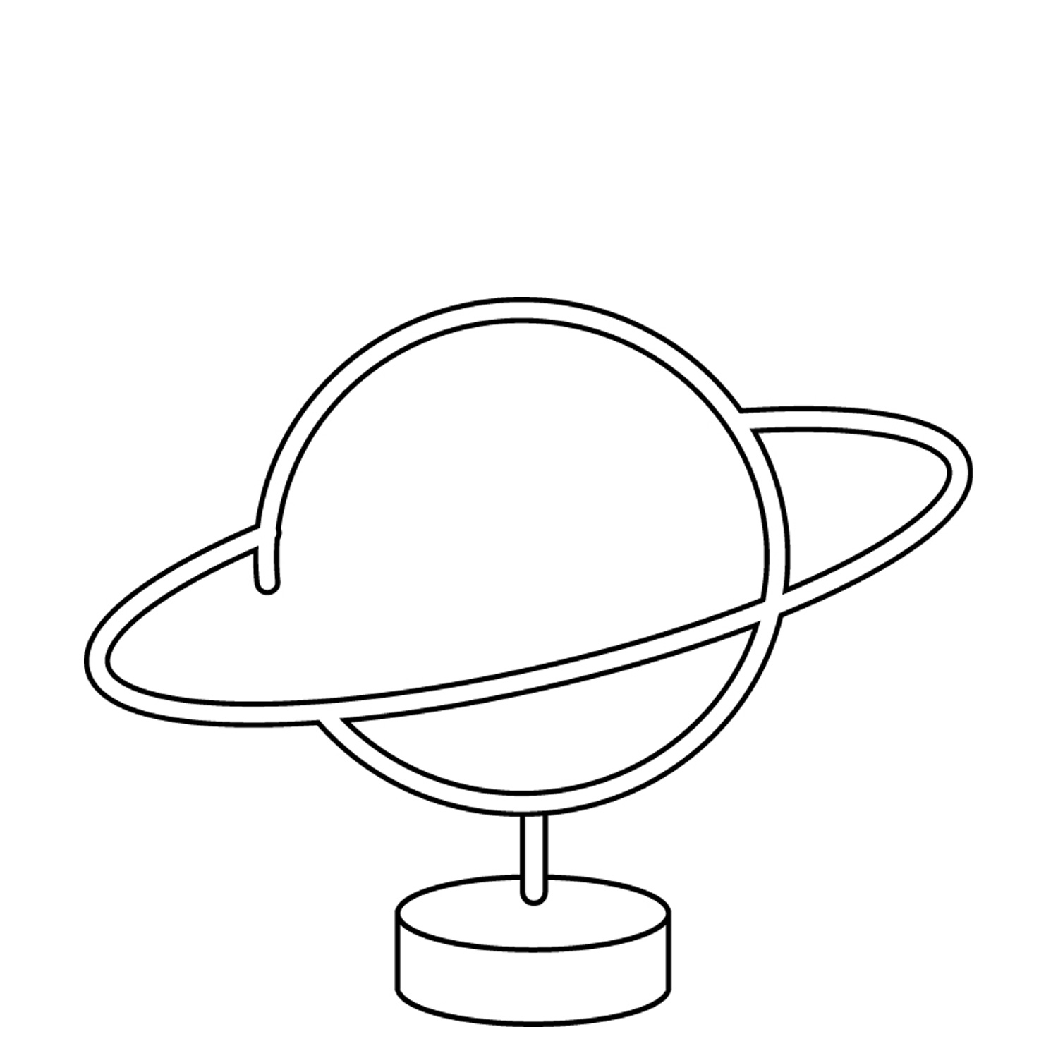 LED NEON Figur PLANET - Dekoleuchte - H: 24cm - Batterie oder USB Betrieb - stehend - blau/pink