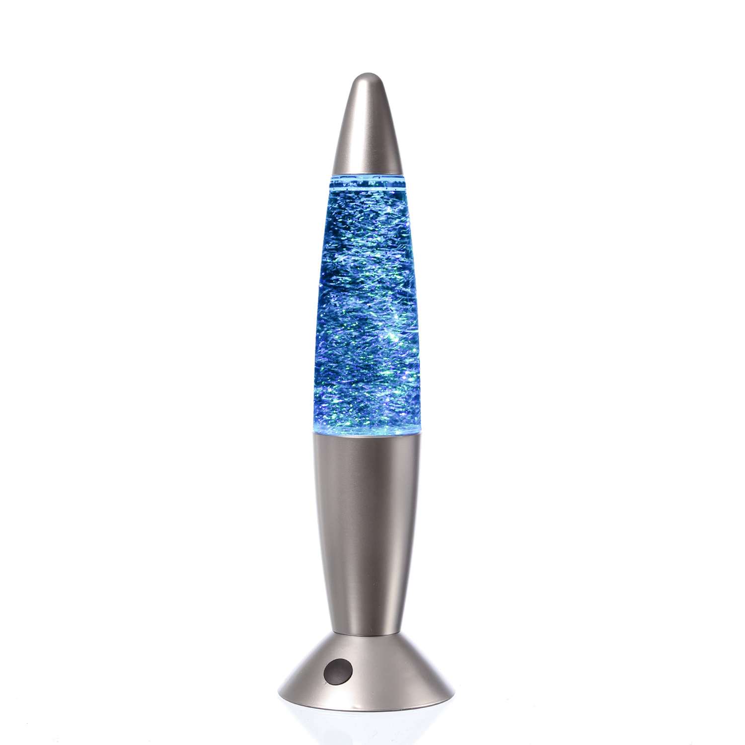 ROCKET LAMP - Lavampe - Glitzer RGB - Touchsensor - H: 36cm - wirbelnde Glitzerstückchen - silber