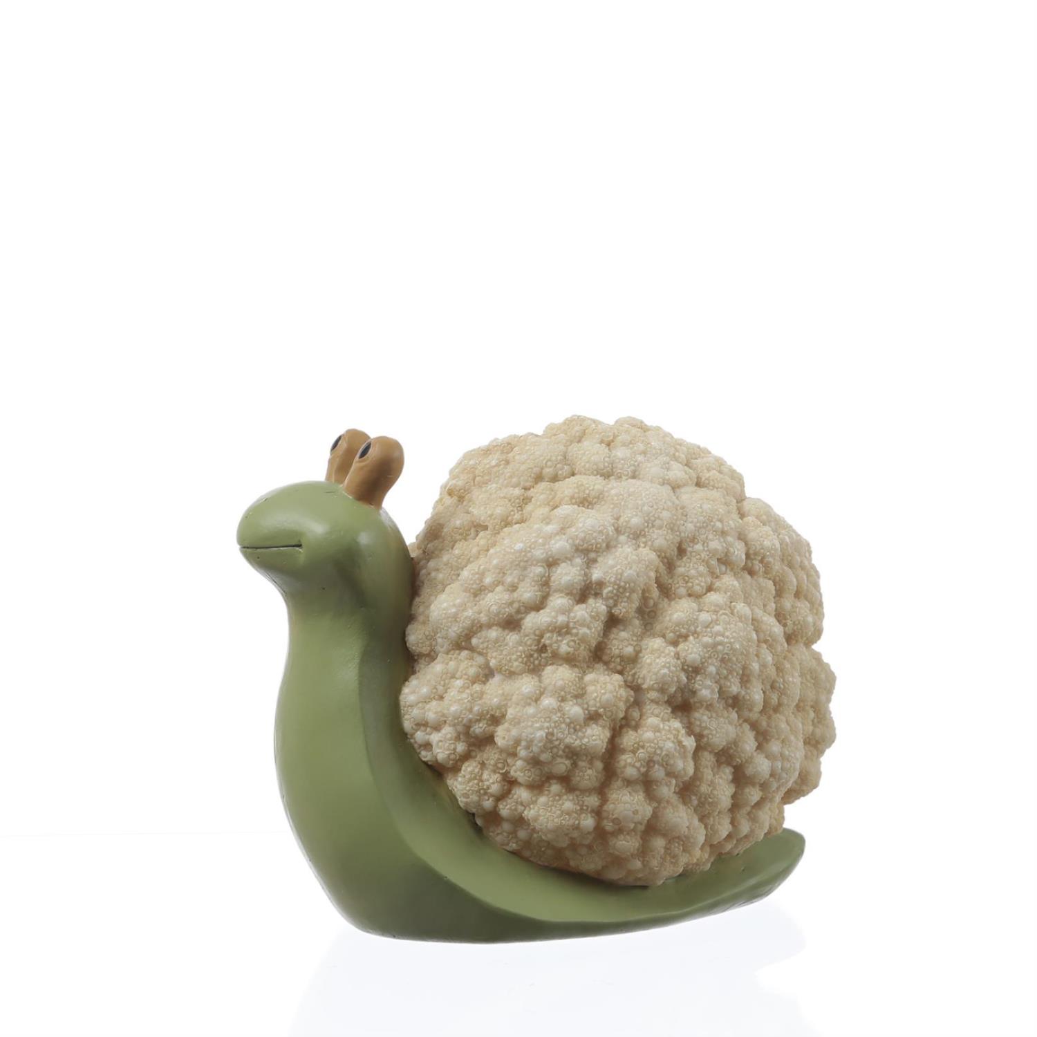 Schnecke BLUMENKOHL - Gartenfigur - Dekofigur - Polyresn - H- 11cm - fuer Aussen