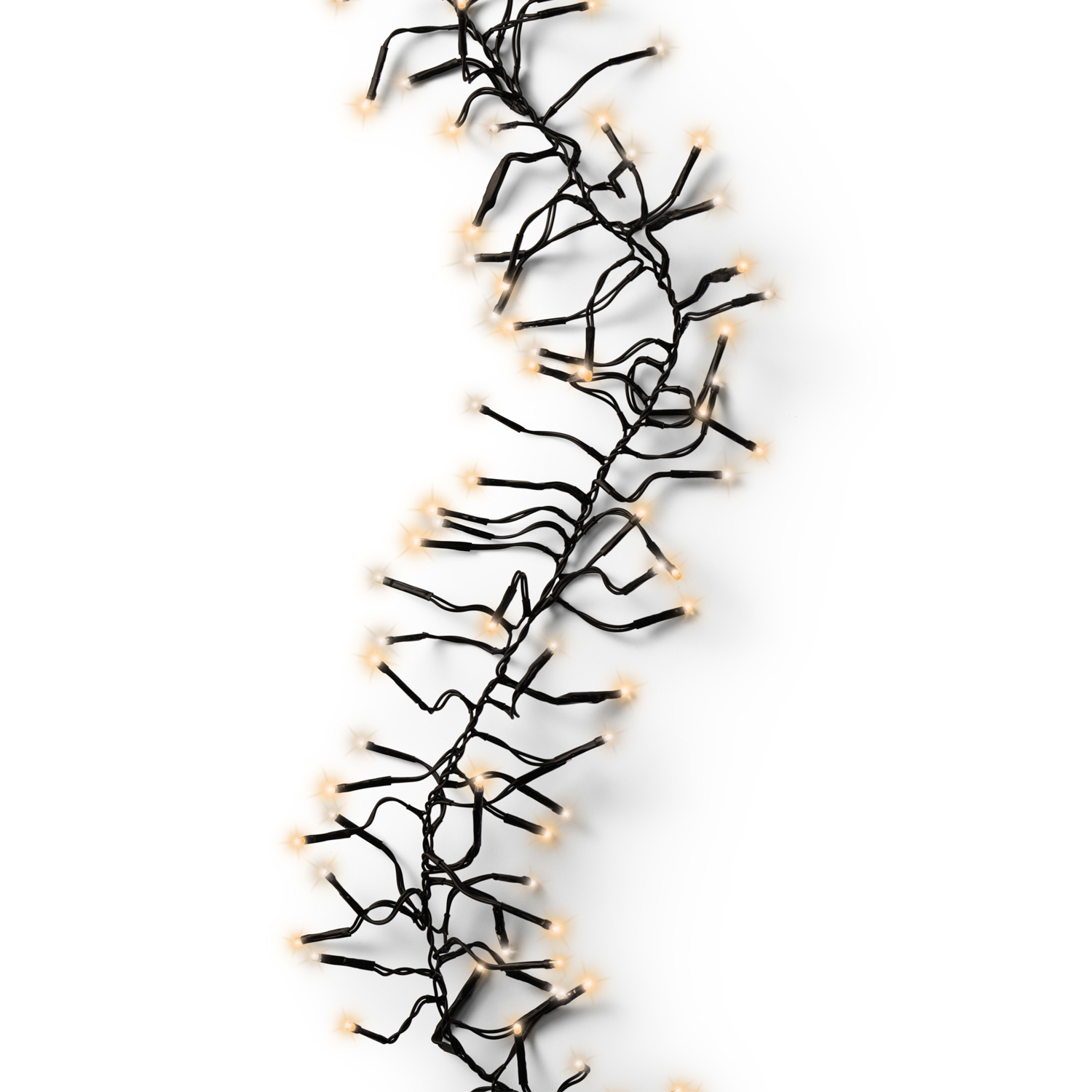 LED Büschellichterkette - Cluster - 3000 warmweiße/bernsteinfarbene LED - 27m - 8 Funktionen - Timer