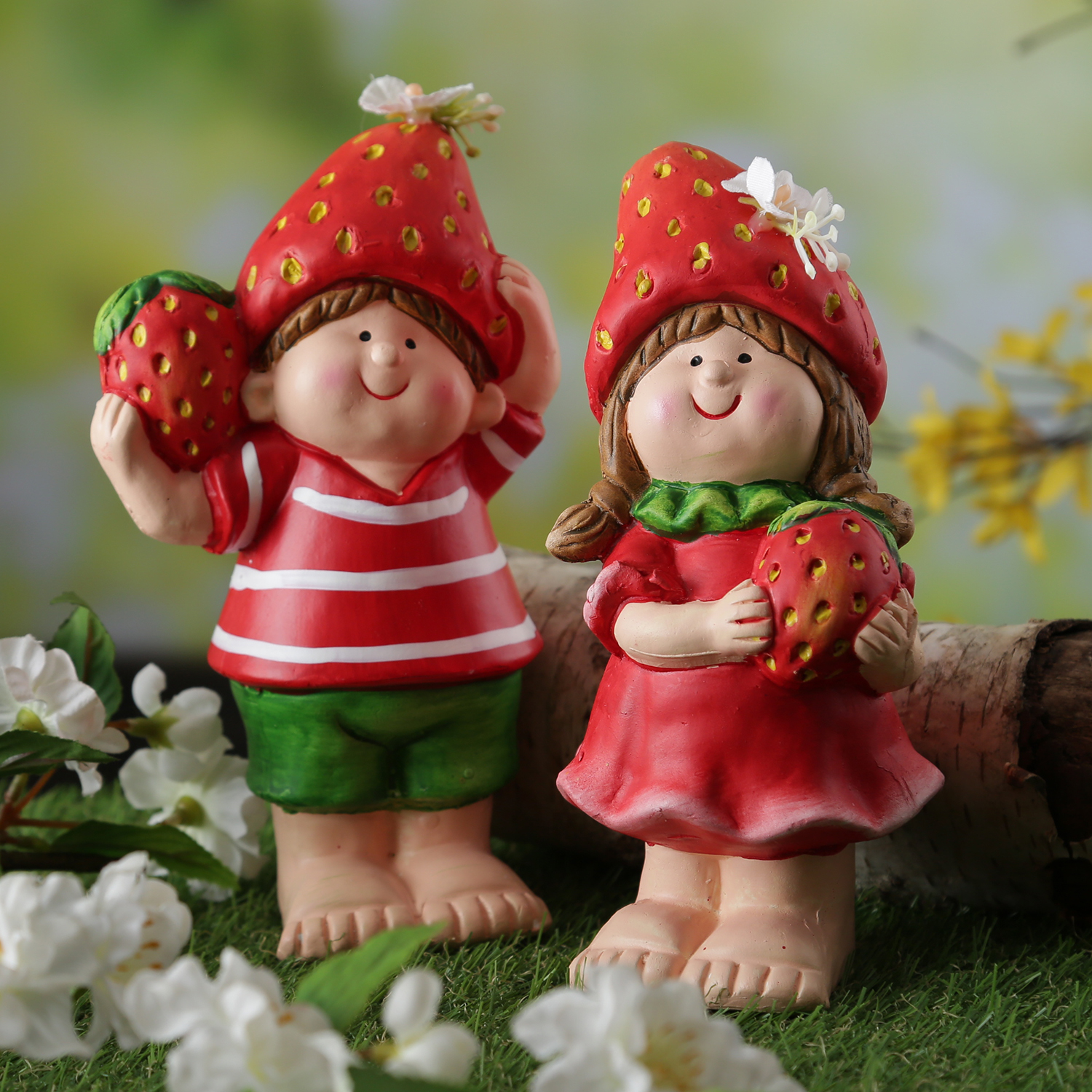 Dekofigur Erdbeerjunge Fritz - niedliche Gartenfigur mit Erdbeere - Keramik - H: 18,5cm - rot Dekofigur Erdbeerjunge Fritz - niedliche Gartenfigur mit Erdbeere - Keramik - H: 18,5cm - rot