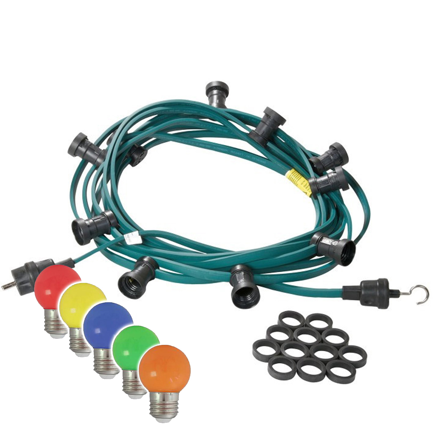 LED Party Lichterkette Circus - 20 farbwechselnde LED - Fernbedienung - 9,5m