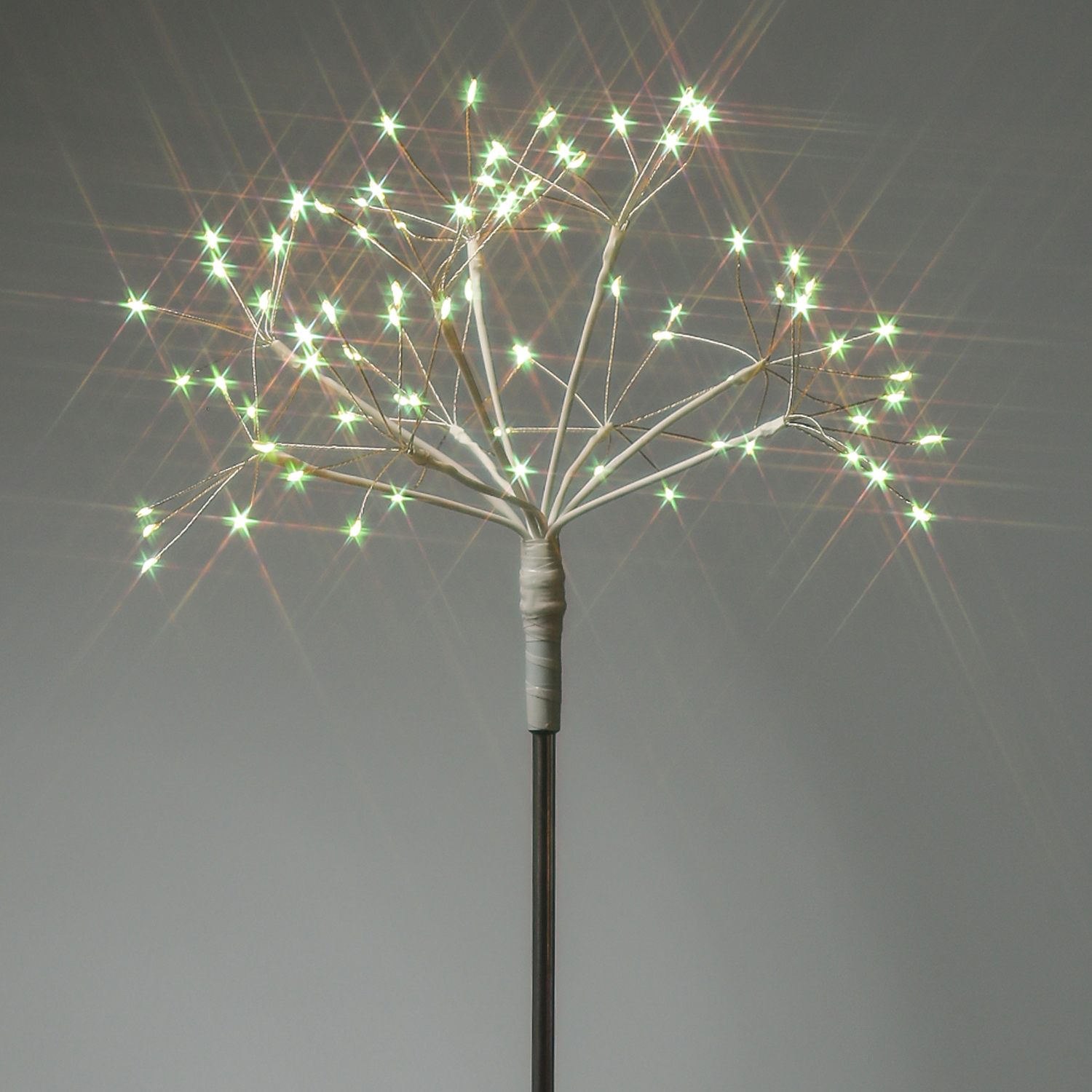 LED Solarstab Feuerwerk - Gartendeko - 80 warmweiße LED - H: 80cm - Lichtsensor - 8 Modi - weiß