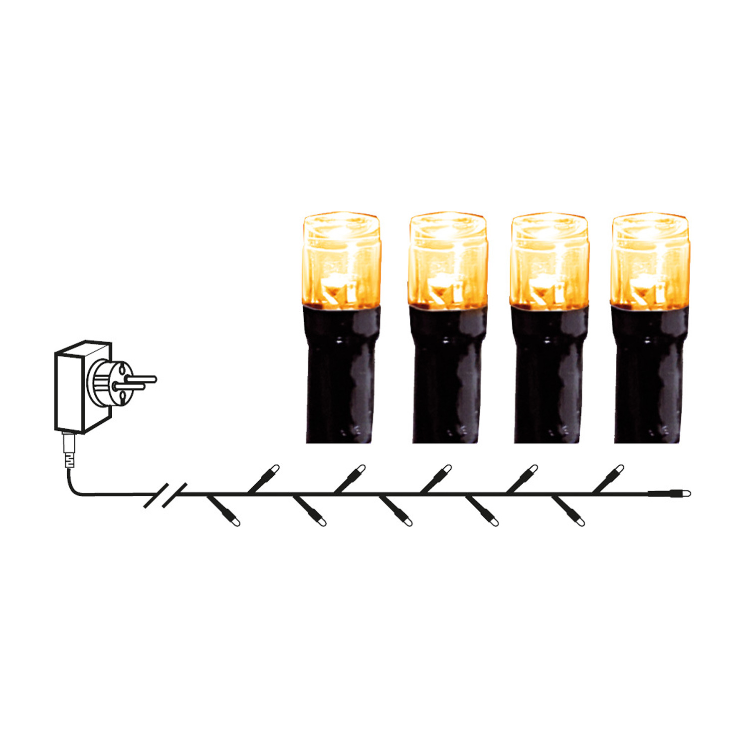 LED Lichterkette - Serie LED - outdoor - 40 ultra warmweiße LED - L: 2,8m - schwarzes Kabel