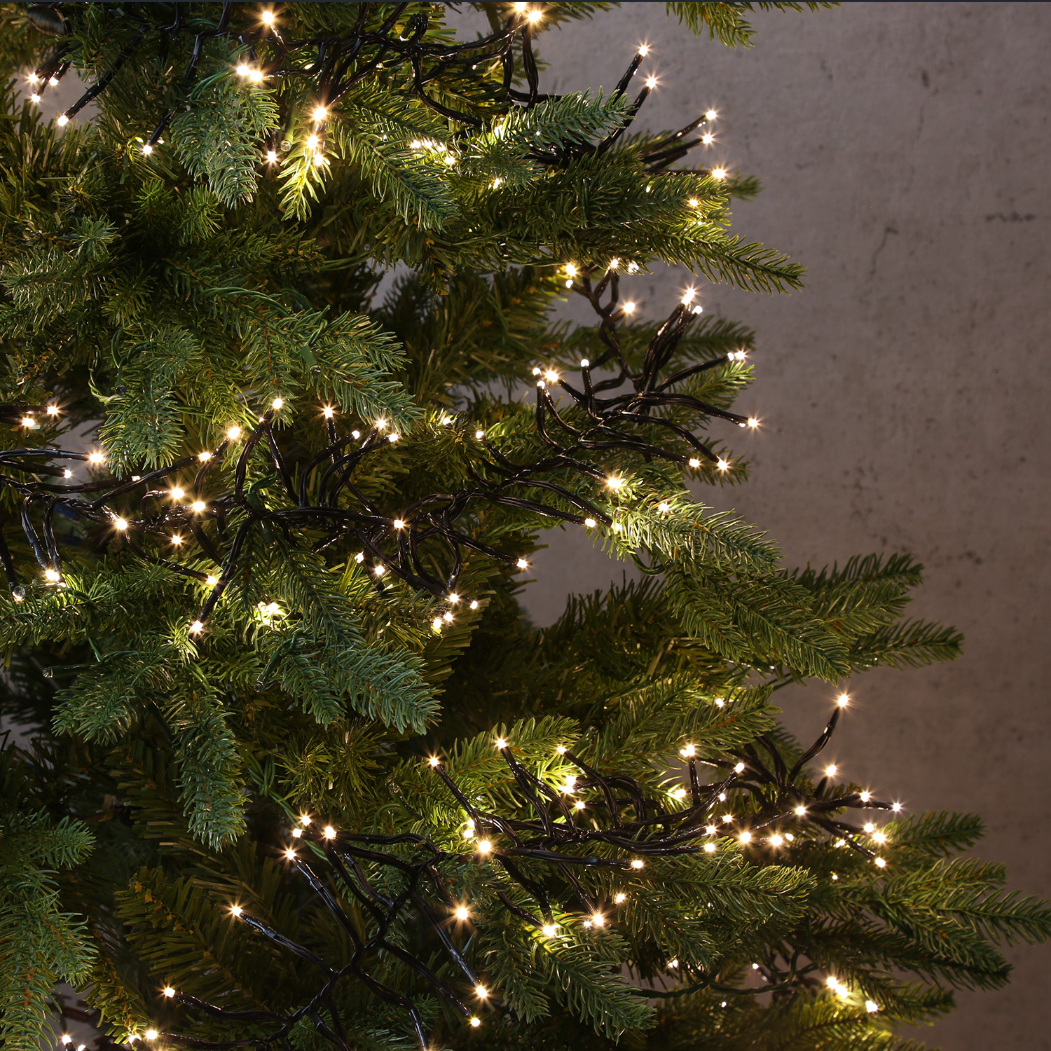 LED Büschellichterkette - Cluster - Blinkfunktion - 768 bernstein LED - L: 6m - Timer - schwarz