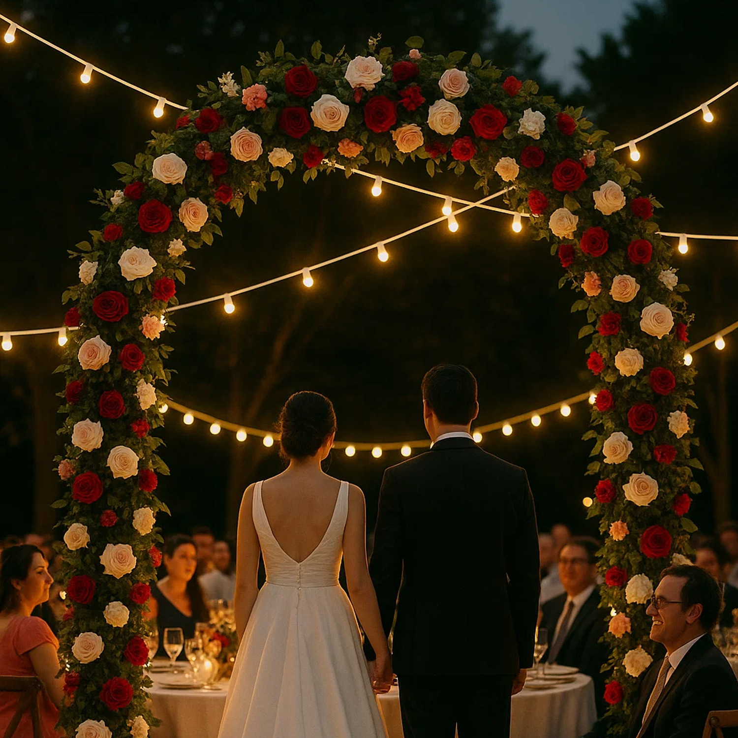 Illu-/Partylichterkette 5m - Außenlichterkette weiß - Made in Germany - 10 dimmbare Halogenlampen