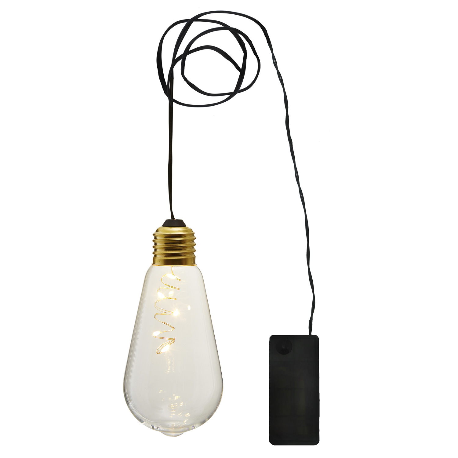 LED Dekoleuchte Glow - 5 warmweiße LED in klarer Glühbirne - H: 13cm - D: 6cm - Batterie - Timer
