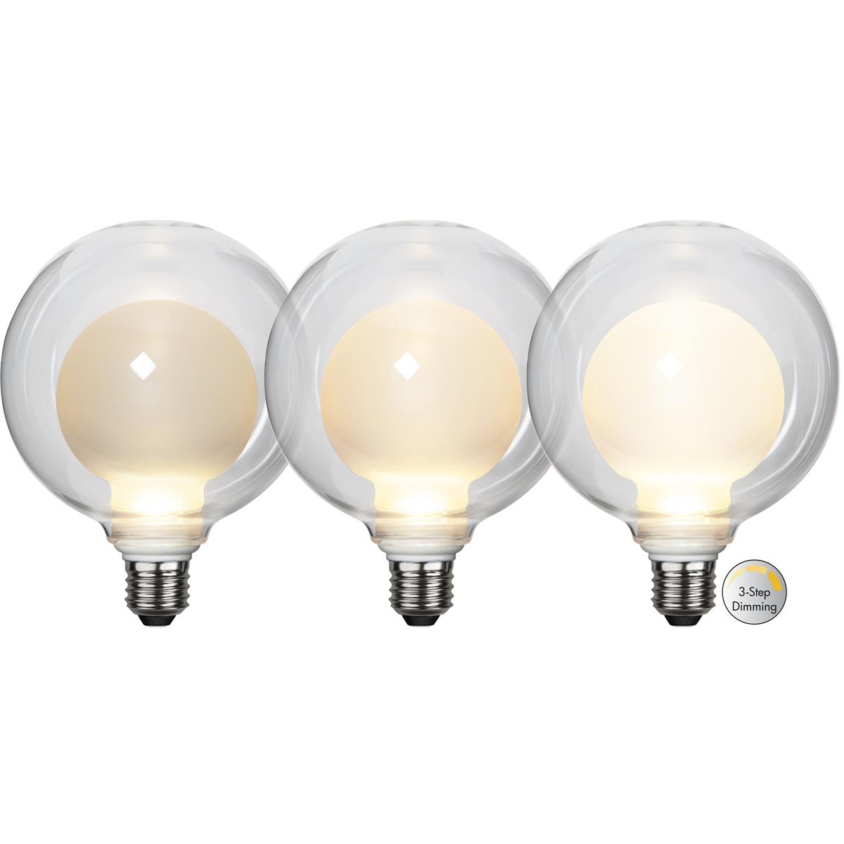LED Deko Leuchtmittel "Space" - E27 - warmweiß - in 3 Stuffen dimmbar - 2700K - 3,5W