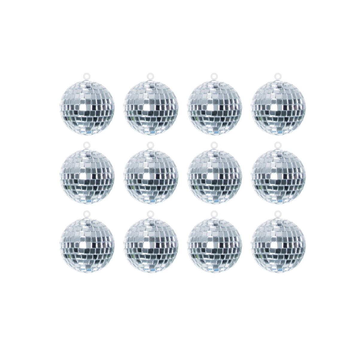 Spiegelkugel SET 12x5cm silber - DEKO - Baumschmuck Dekoration