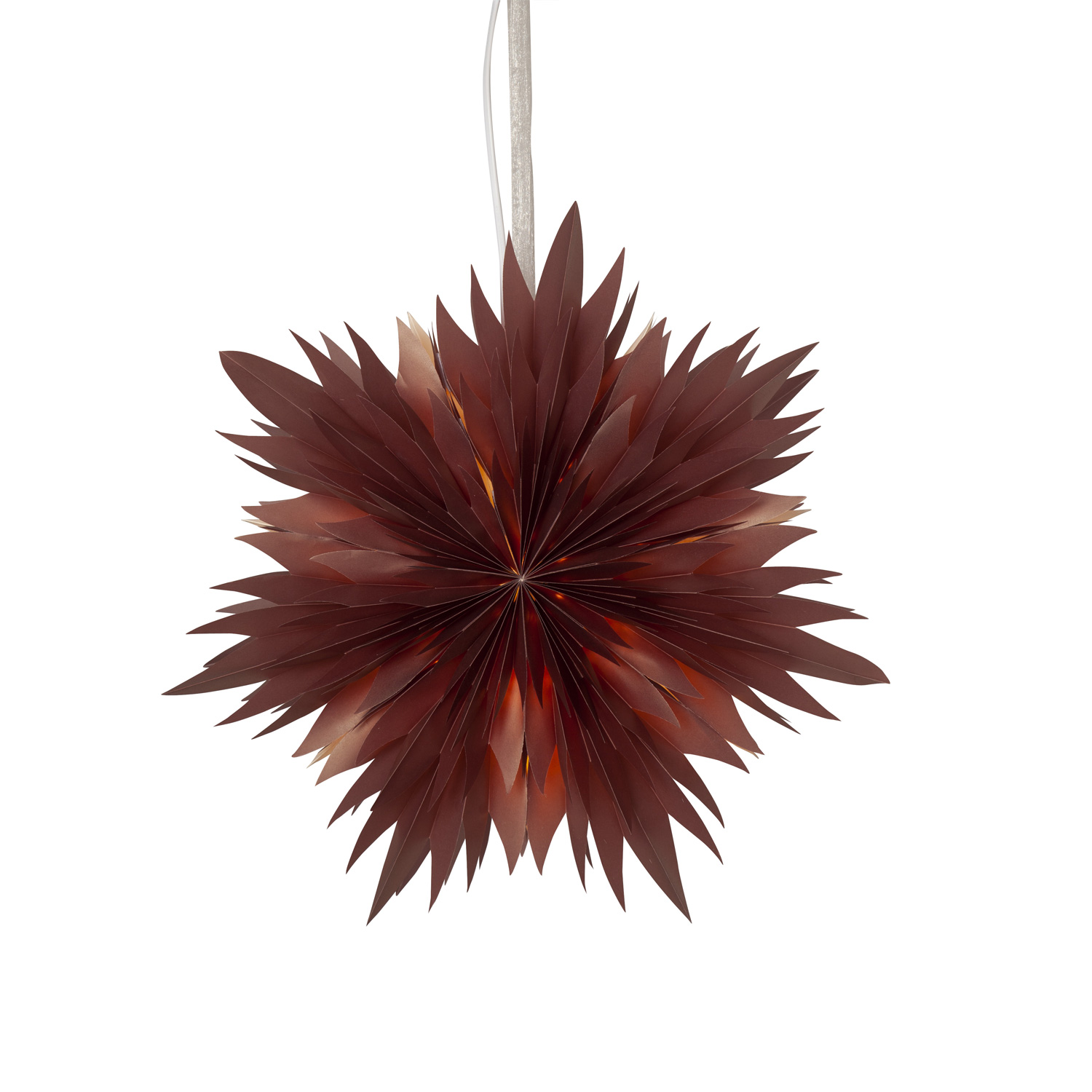 Papierstern EISBLUME - hängend - D: 45cm - mit Band - rot