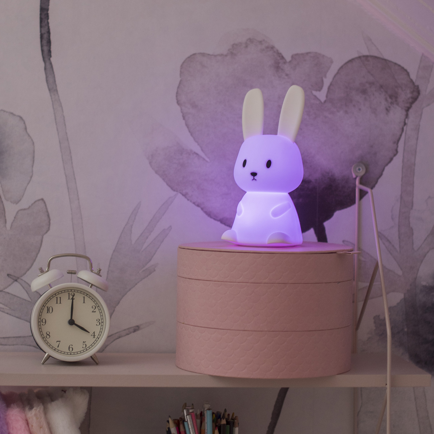 LED Nachtlicht Hase STUPSI - Einschlaflicht - H: 20cm - Warmweiß/Farbwechsel - Batteriebetrieb