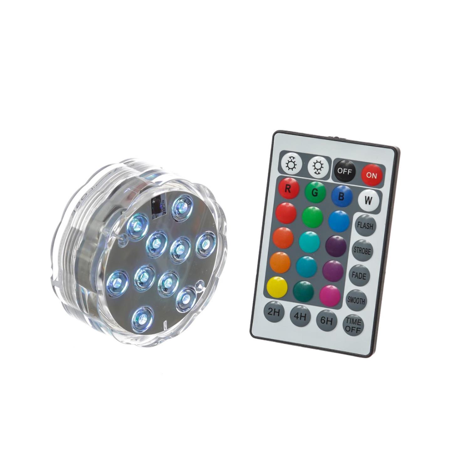 LED Unterwasserlicht RGB - Farbwechsler fuer Vasen- Schalen- Teich- Aquarium - Fernbedienung