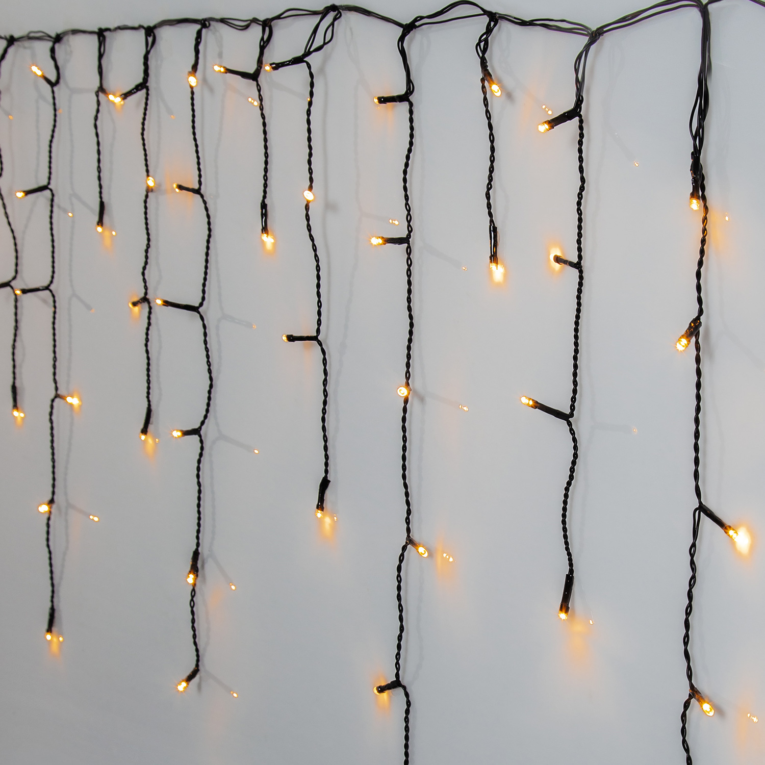 LED Lichtvorhang - Serie LED - outdoor - 240 ultra warmweiße LED - L: 5,9m, H: 55cm - schwarzes Kabel