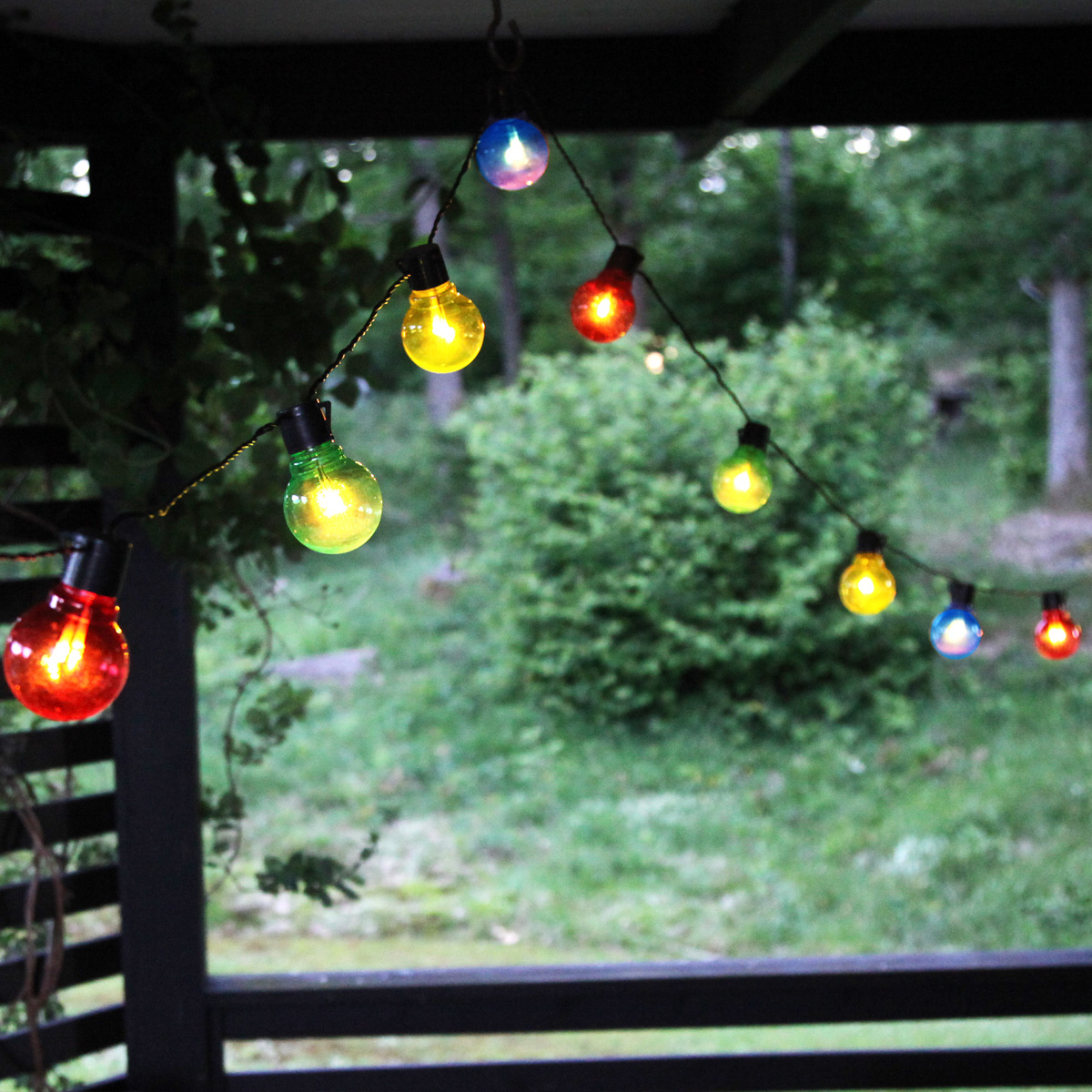 LED Partylichterkette - 16x 2 warmweiße LED - L: 4,5m - outdoor - schwarzes Kabel - bunt